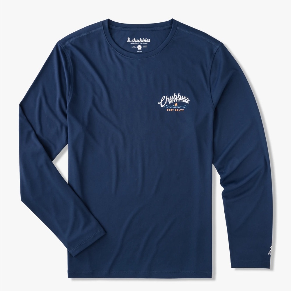 Chubbies Sun Crewneck - The Surf Skin Navy Long Sleeve